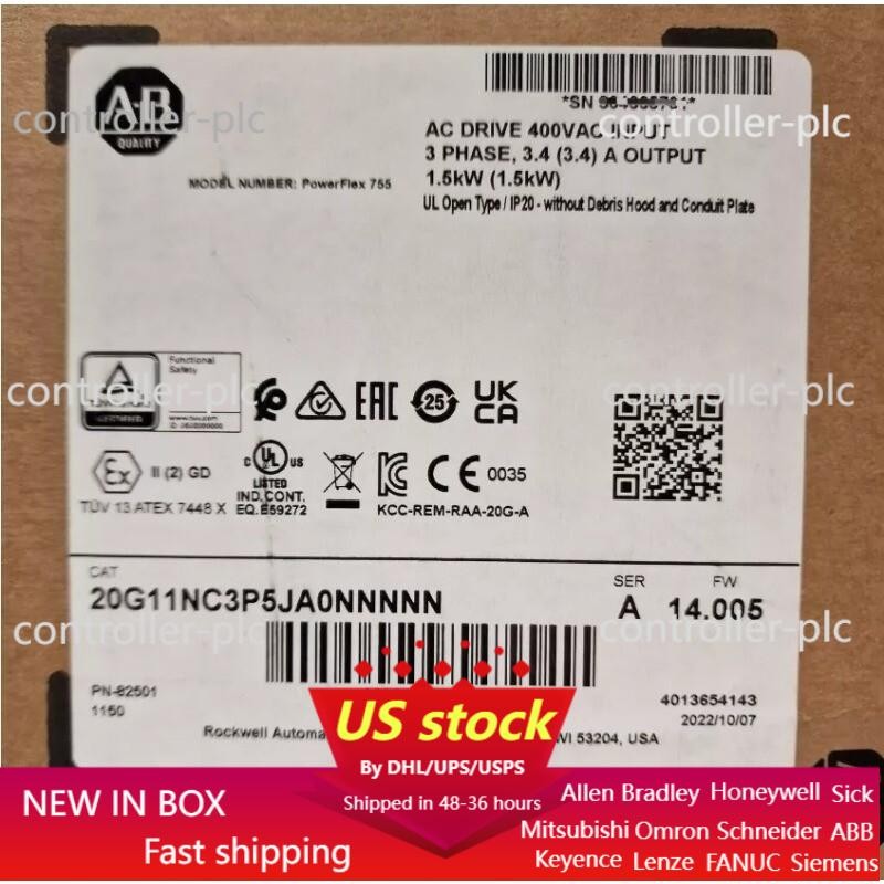 Allen Bradley 20G11NC3P5JA0NNNNN PowerFlex 755 AC Drive Air Cooled US Free Tax