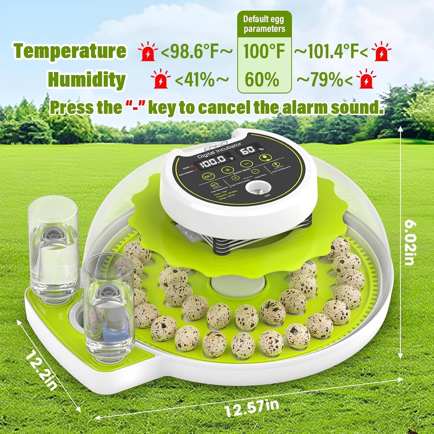 Smart Quail Egg Incubator 40 Eggs Auto Turner Humidity Control