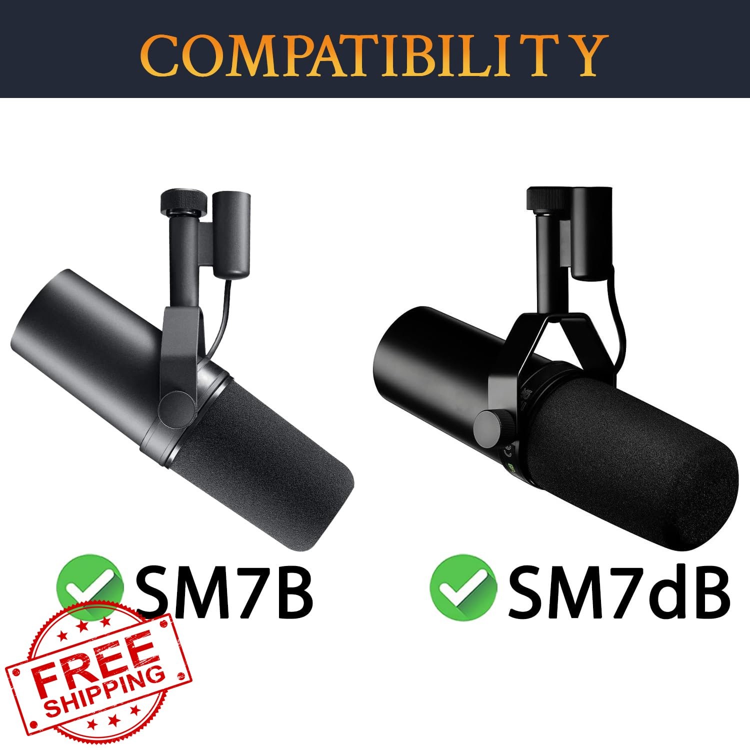 SOULWIT Pop Filter for Shure SM7B SM7dB Mic Cover Windscreen