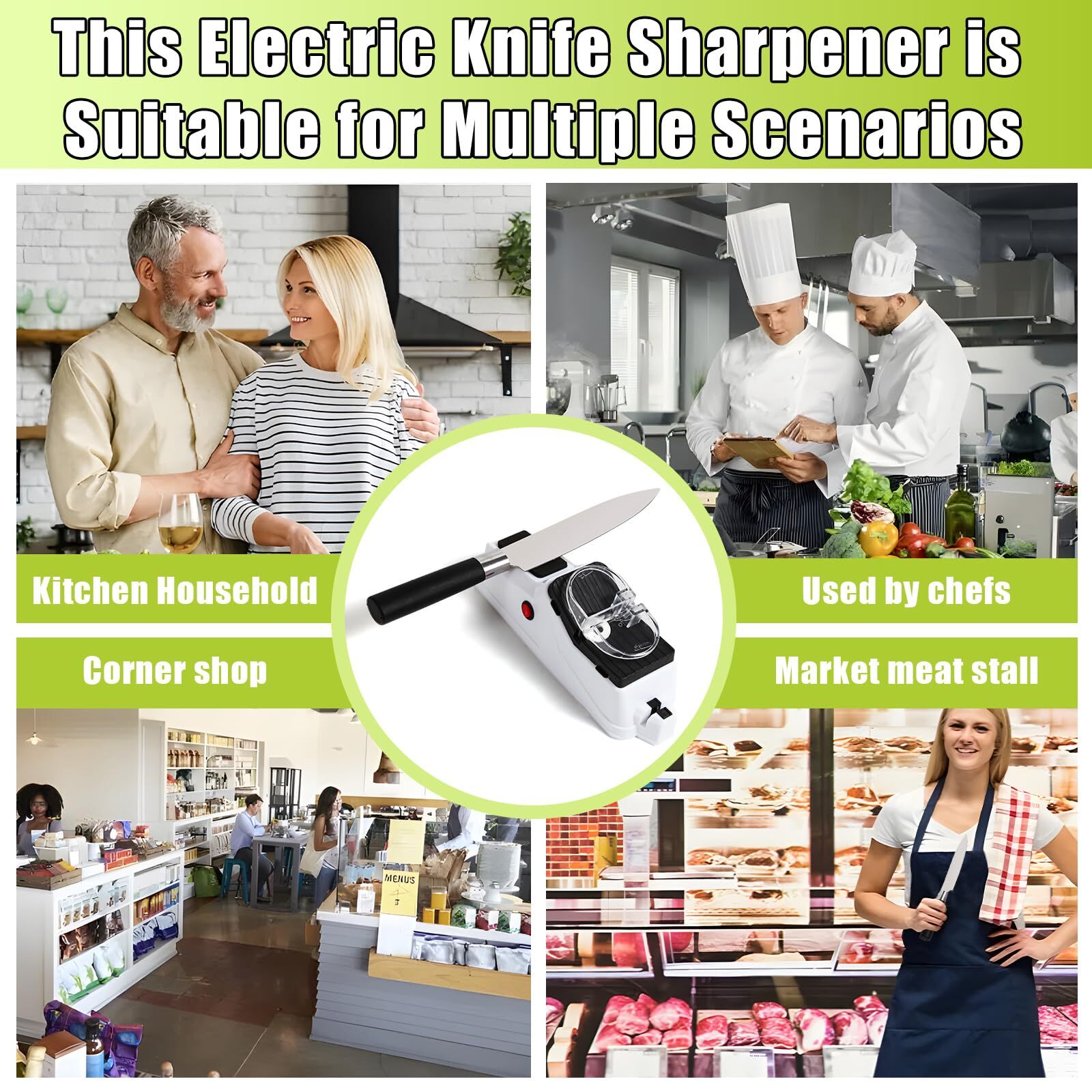 Electric Knife Sharpener,Professional Knife Sharpener Tool for Home,(USB) Dou...
