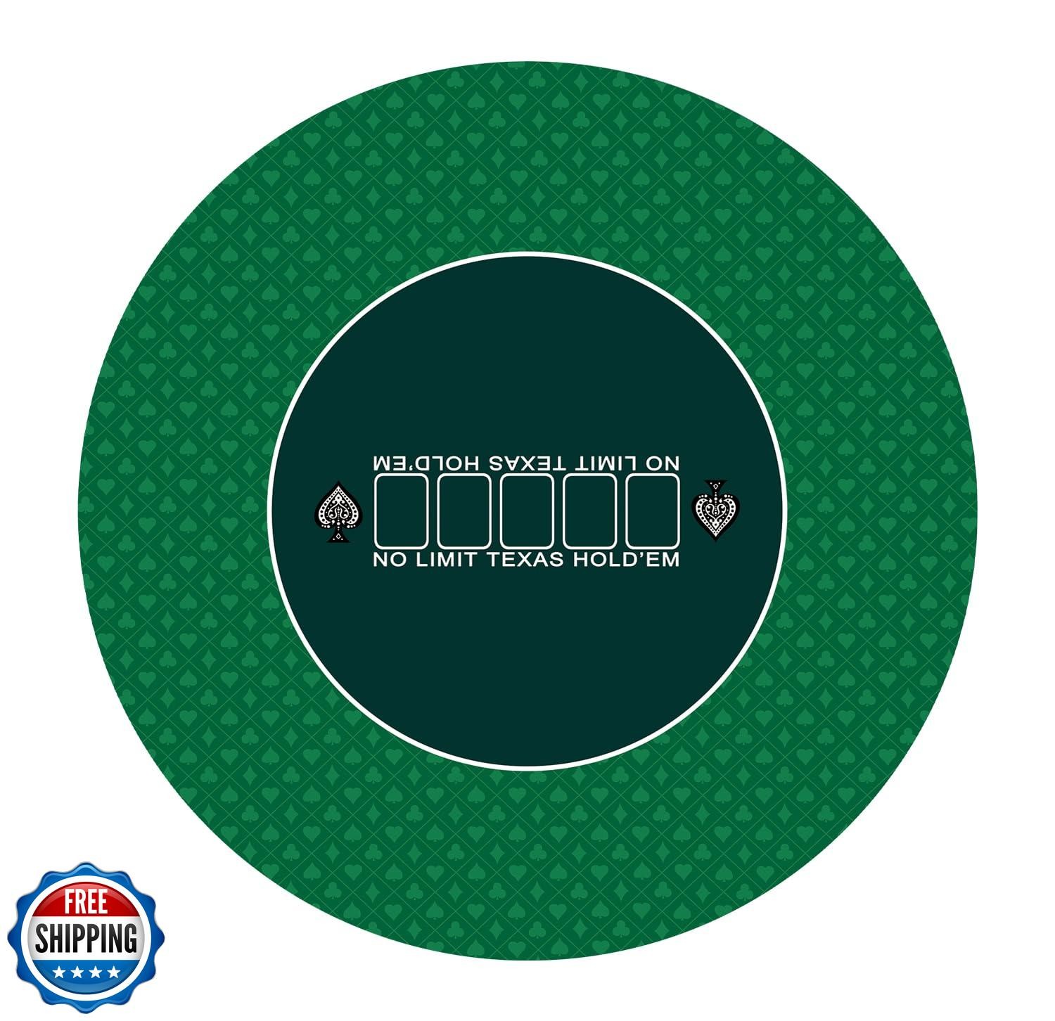 nuveti 24/31/39/47/55/63inch Round Poker Mat for Texas Holdem | Portable Poke