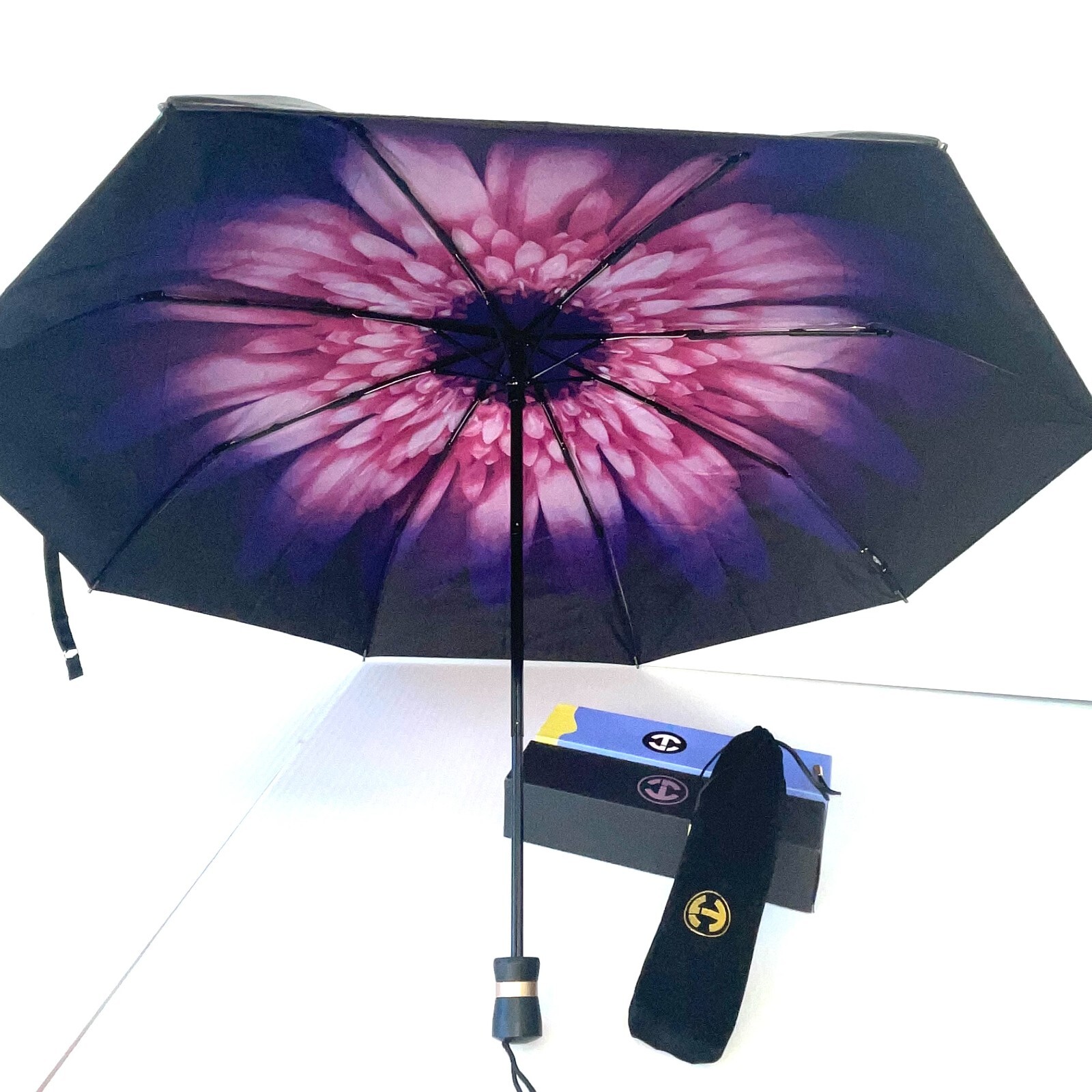 Compact umbrella, Small folding umbrella, Flower umbrella. 2 layer umbrella.