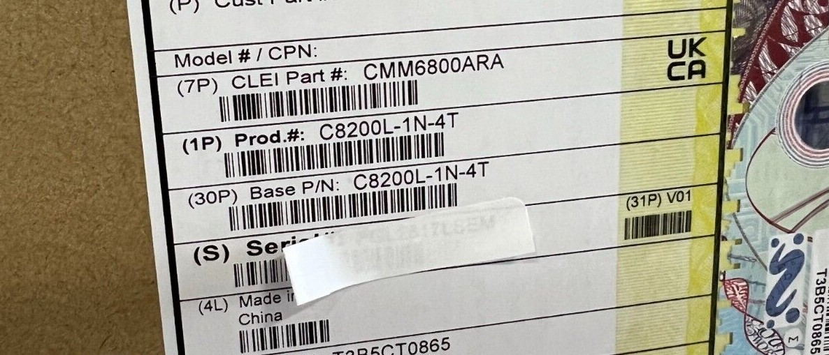New Cisco C8200L-1N-4T 1 RU Router, 1xNIM Slot, 4x GE WAN, 4GB DRAM