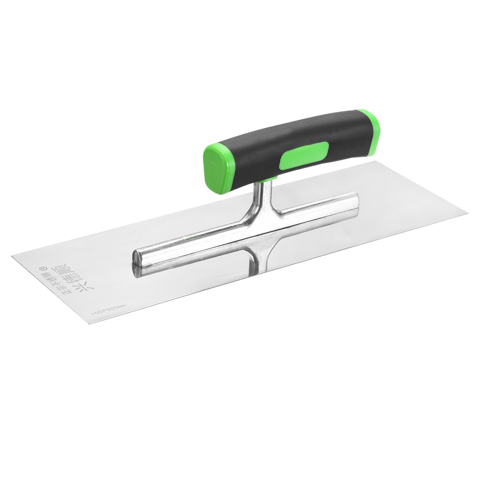 Flat Drywall Trowel 12" x 4" Concrete Finishing Trowel, Black/Green