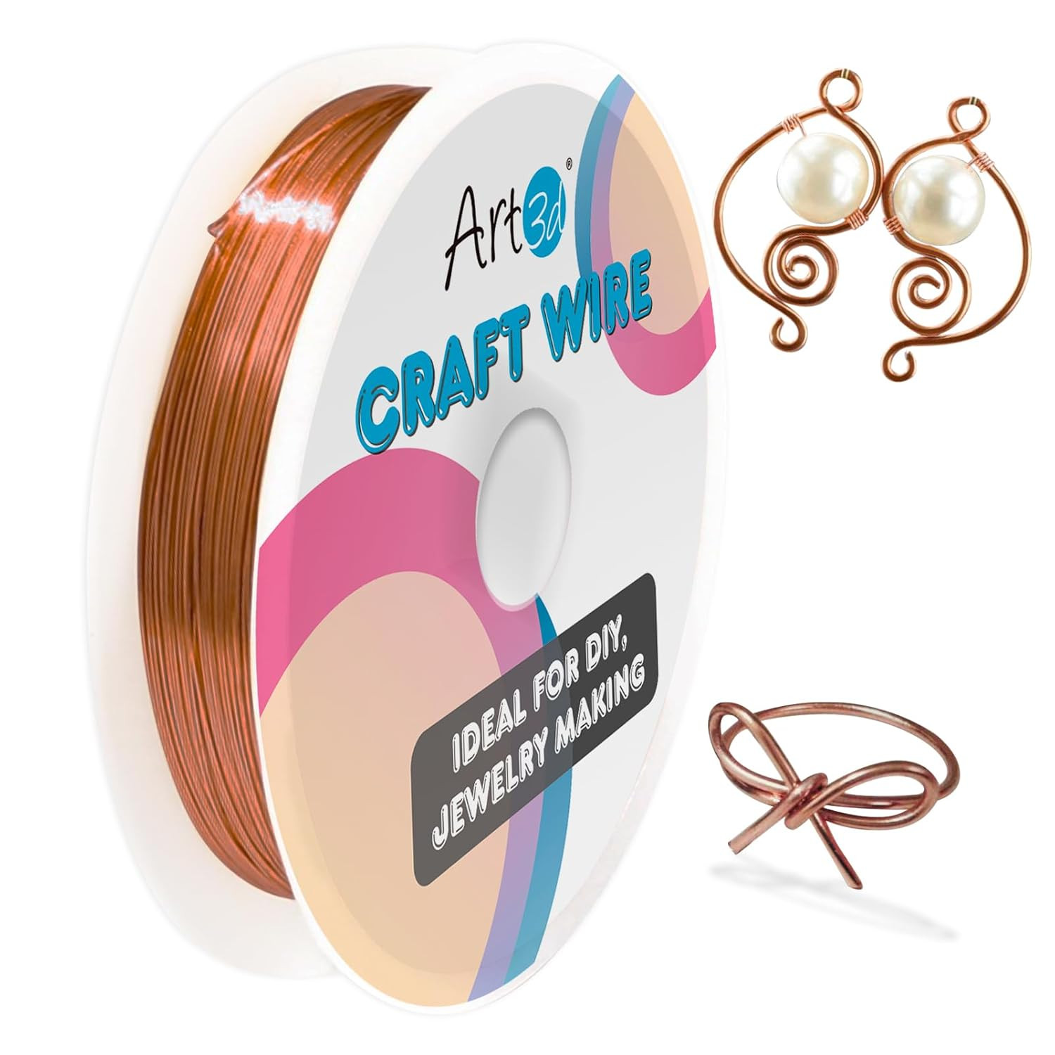 18 Gauge Craft Wire for Beading & Sculpting, 120 Ft, 1 Roll, Copper | Flexible,