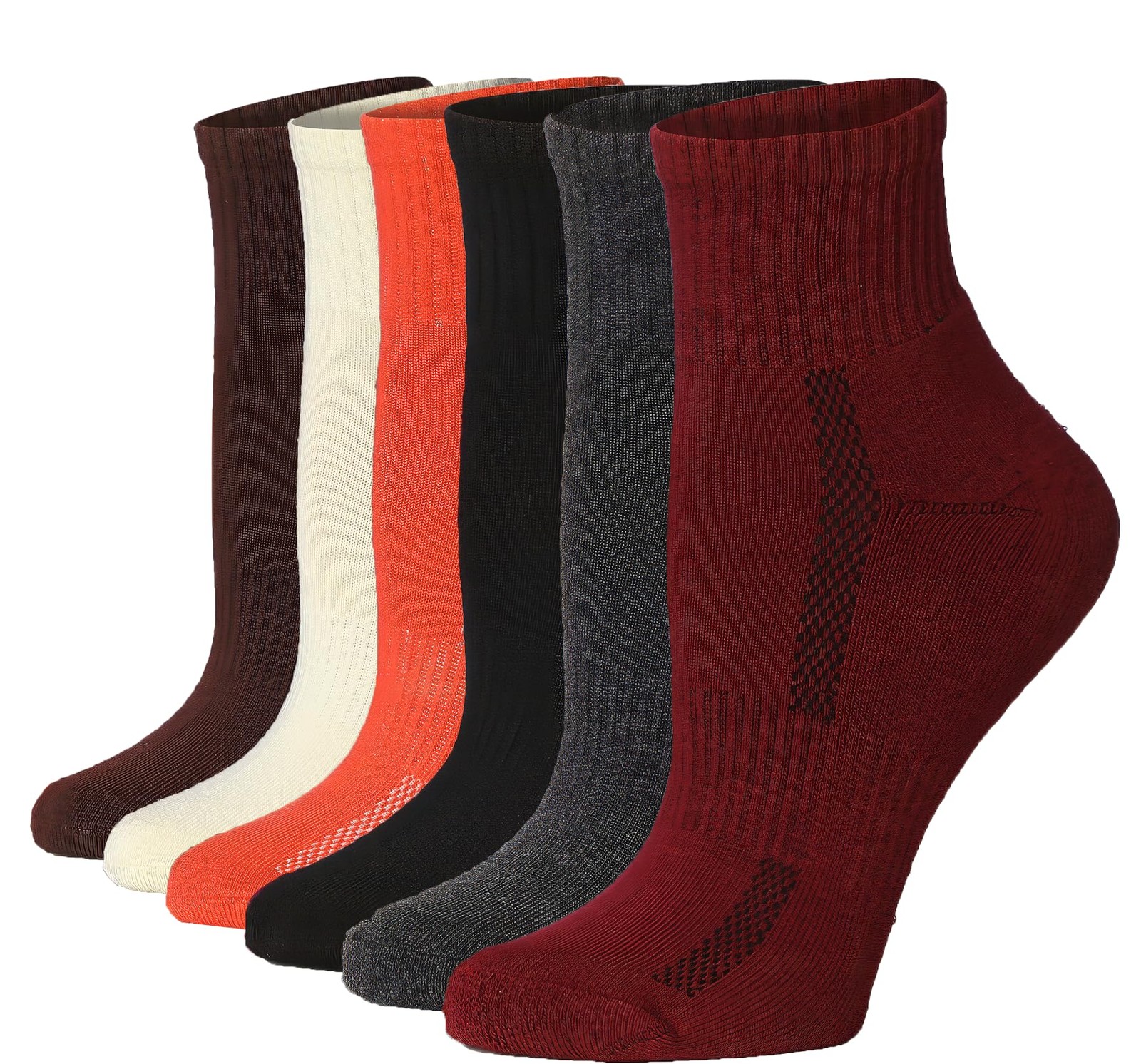 Tipi Toe Womens Quarter Cushioned Breathable Athletic Arch Support Socks