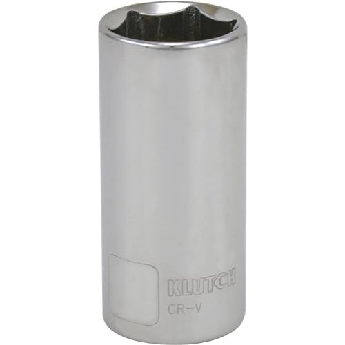 Klutch Deep Socket, Metric, 27mm, 1/2in.-Drive, 6-Pt.