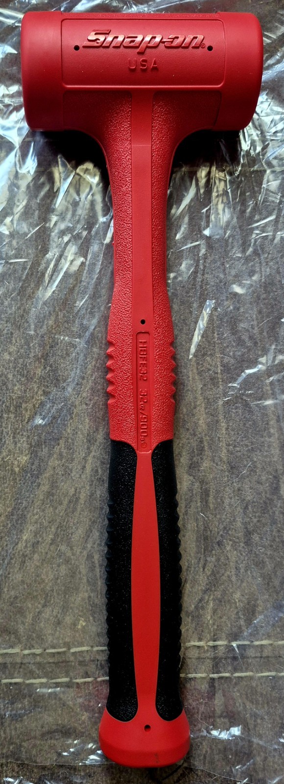 Snap-on HBFE32 - 32 oz Soft Grip Dead Blow Hammer Red New