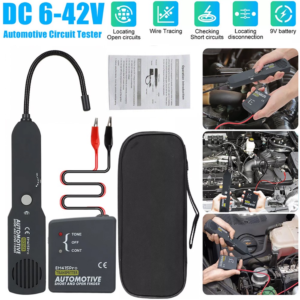 Automotive Wire Tracker Short Open Circuit Finder Tester Cable Toner for 6-42V