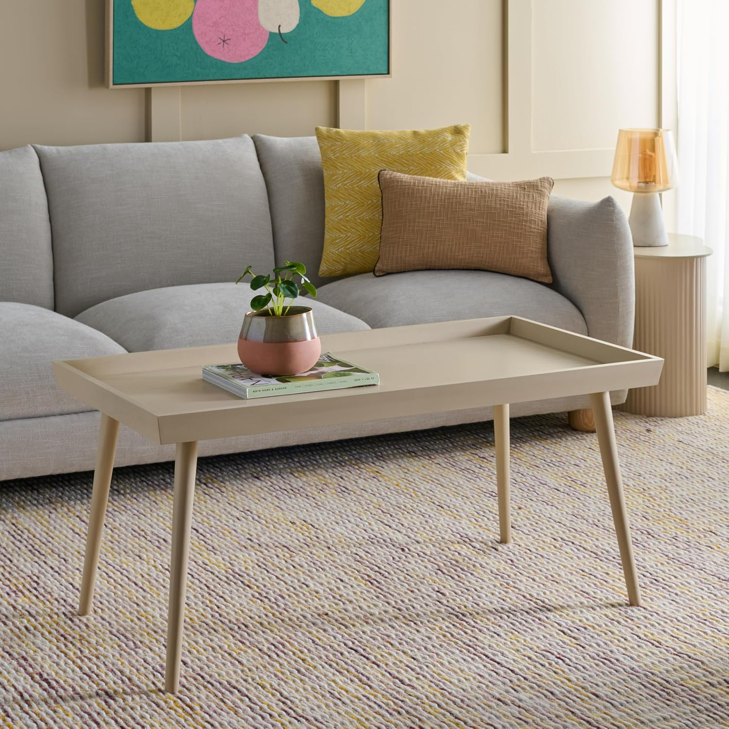 SAFAVIEH Home Collection - Nonie Rectangular Coffee Table, Sand Tray Top Design