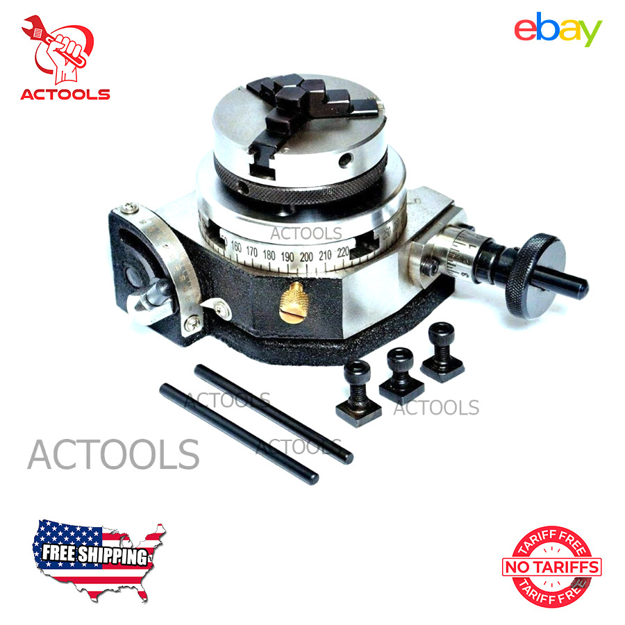 New 3"/75mm Tilting Rotary Table With 65 mm Mini Lathe Chuck For Milling Machine