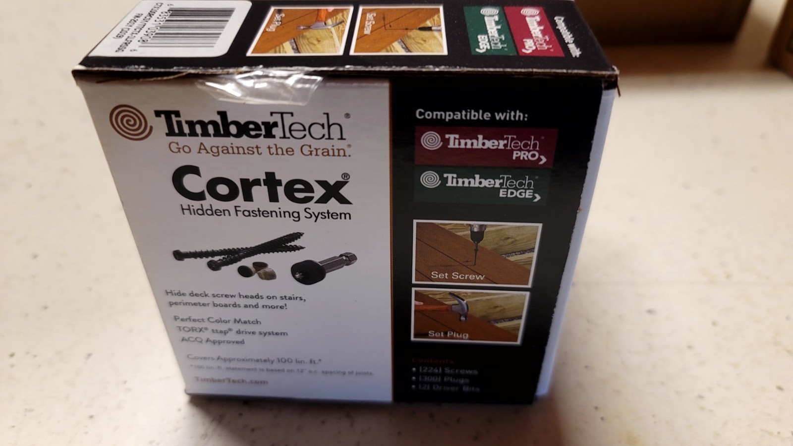 Cortex 2-1/2" Fastening System for TimberTech Decking Storm Gray 100 Linear ft.