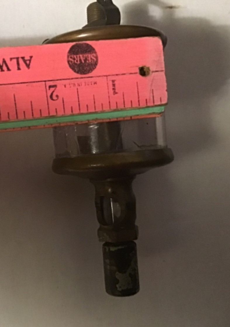 Lunkenheimer Brass Oiler Sentinel No.3 Hit&Miss gas Engine~Glass Crack Sold ASIS