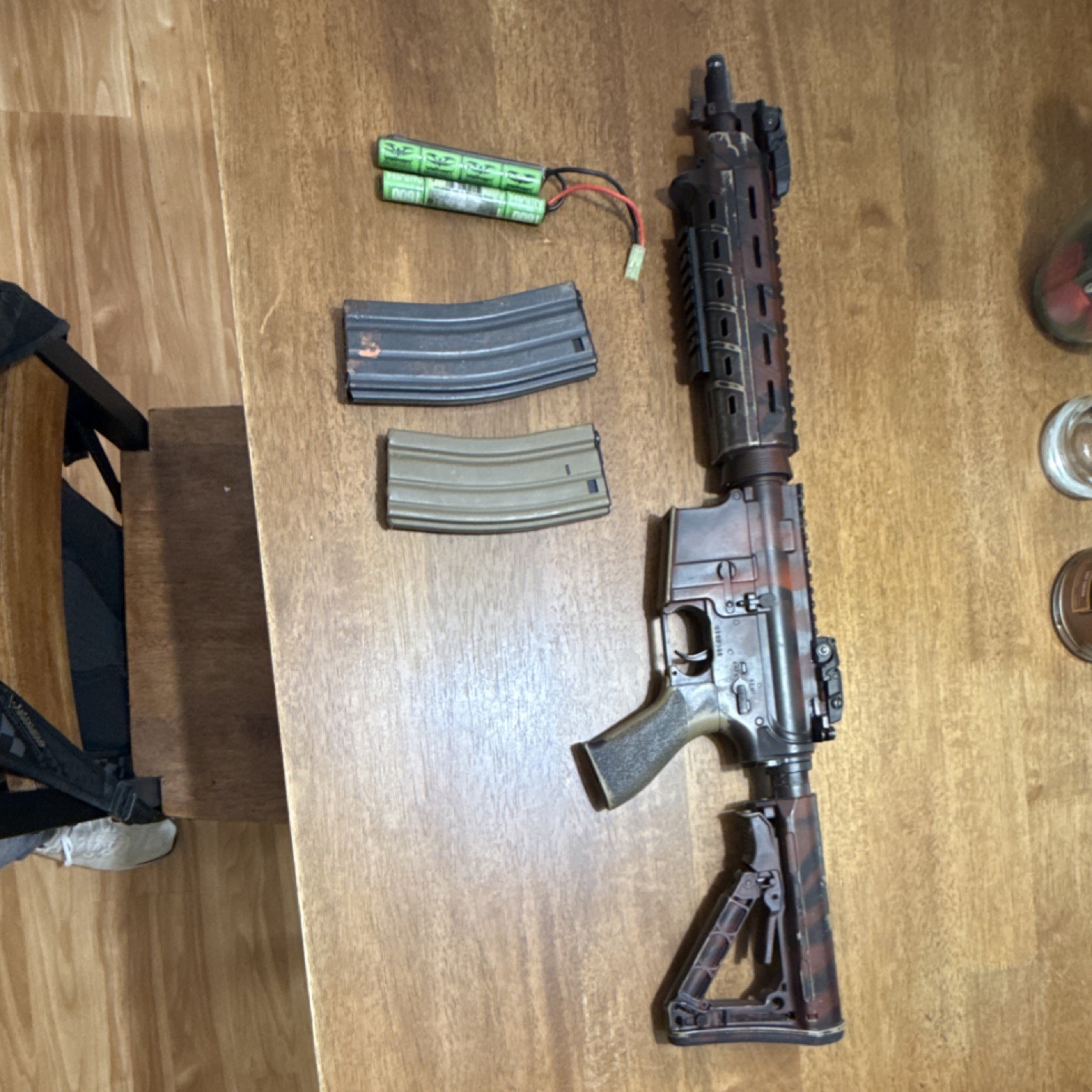 Electric Airsoft Rifle with Battery and Removable Magazines, Adjustable Stock