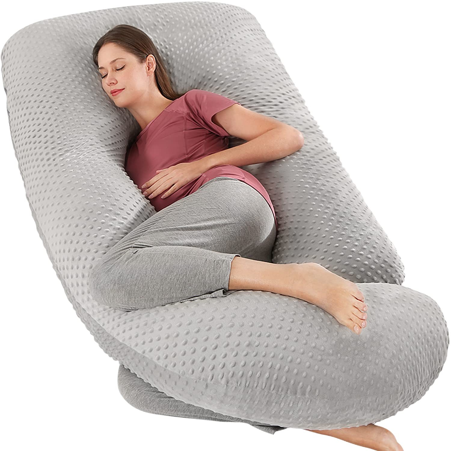 U-Shaped Full Body Pregnancy Pillow for Sleeping – 57" Maternity Pillow with ...