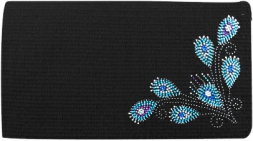 Showman 38"x 34" Woven New Zealand wool saddle blanket with crystal rhinestone