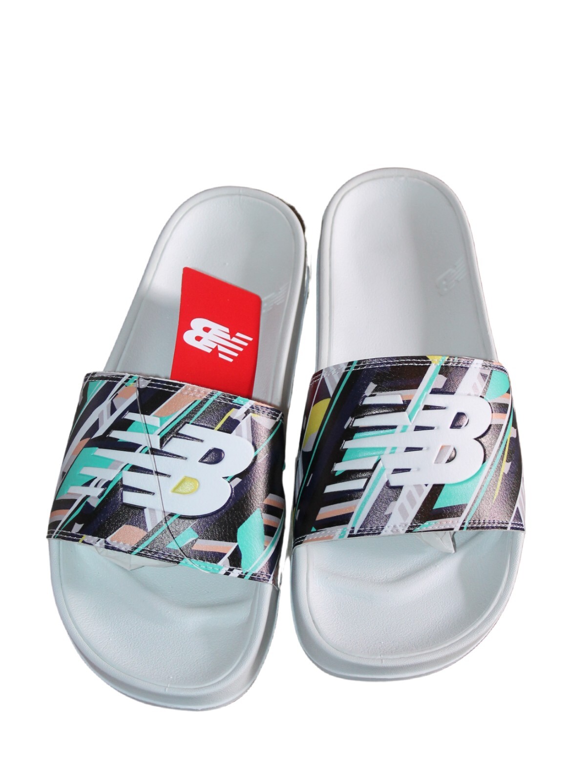 Women's New Balance SZ 11 Men's SZ 9.5 SWF200GP Slide Sandals White Floral