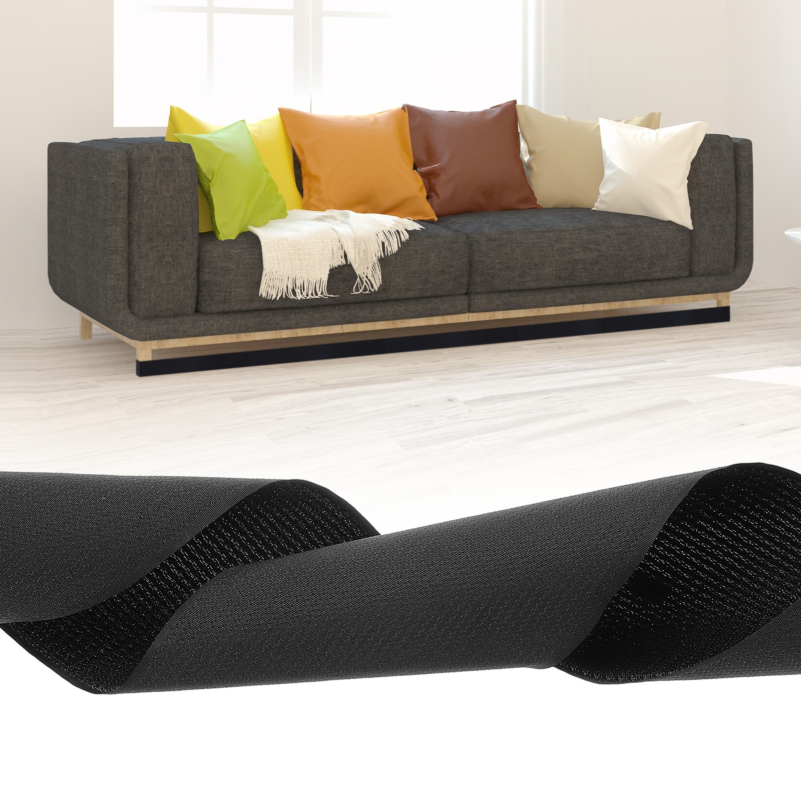 10 Feet x 4 Inch Under Couch Blocker, Nylon Under Furniture Blocker