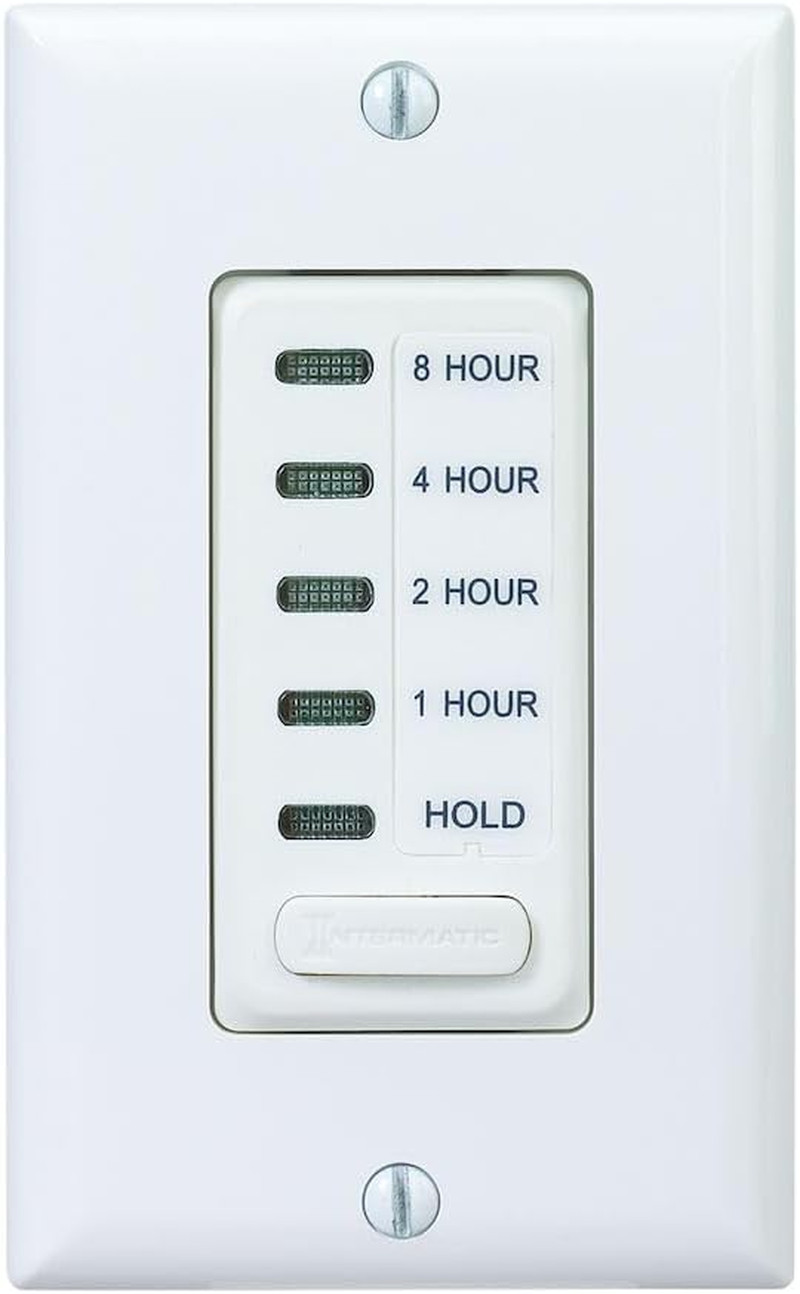 Electronic Countdown Timer for Whole House Fans - -1/2/4/8 Hour with Hold Mode,