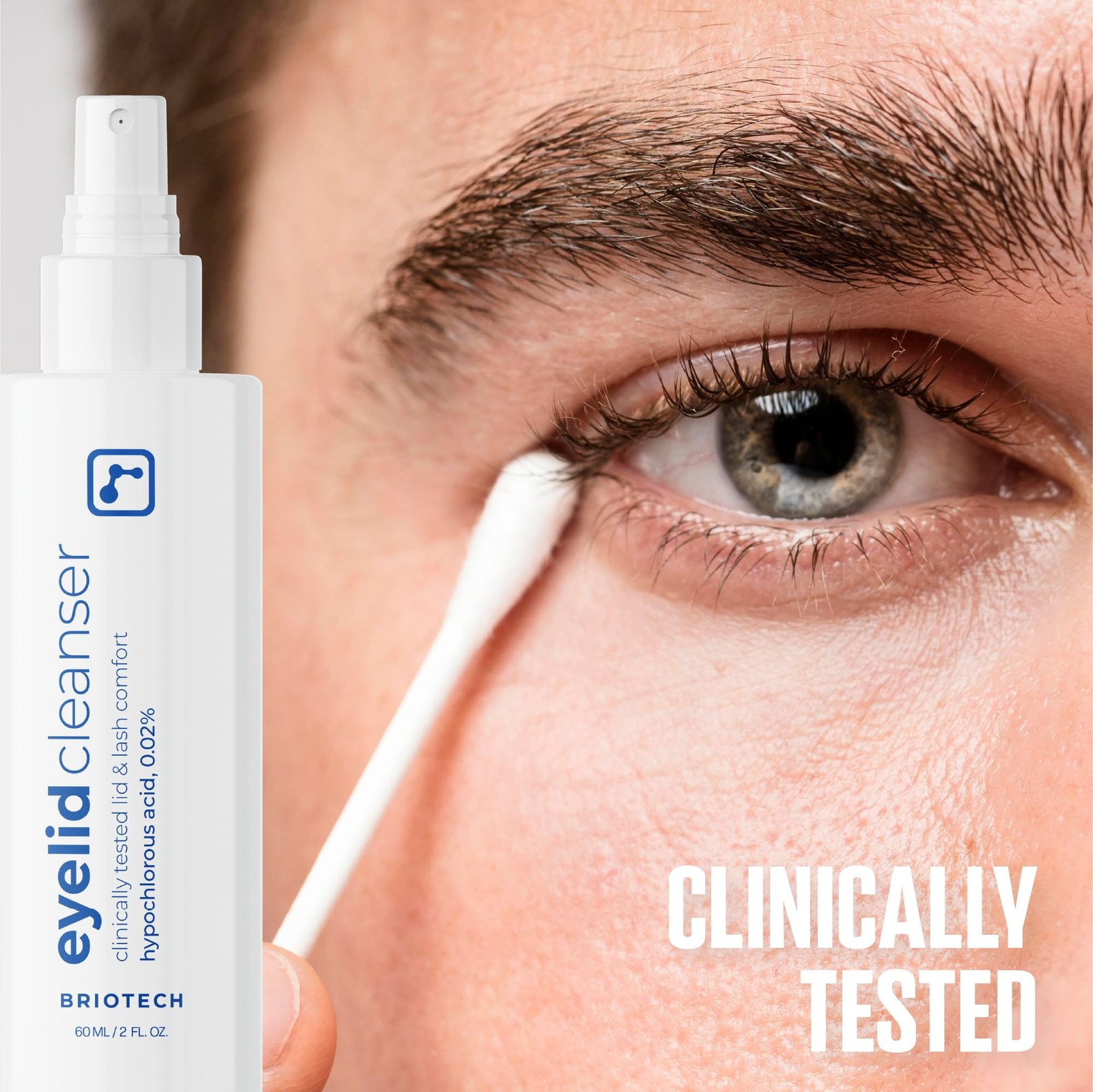 BRIOTECH Eyelid Cleanser, Hypochlorous Acid Spray, Lid & Eyelash Cleanser, Sooth