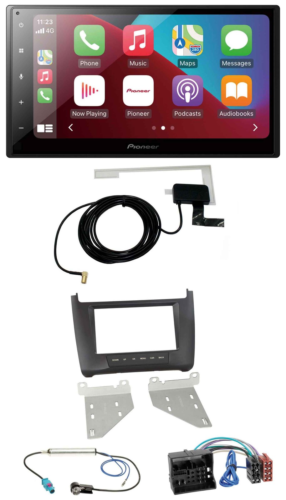 Pioneer USB Bluetooth DAB MP3 2DIN Car Stereo for VW Polo (from 14) Black