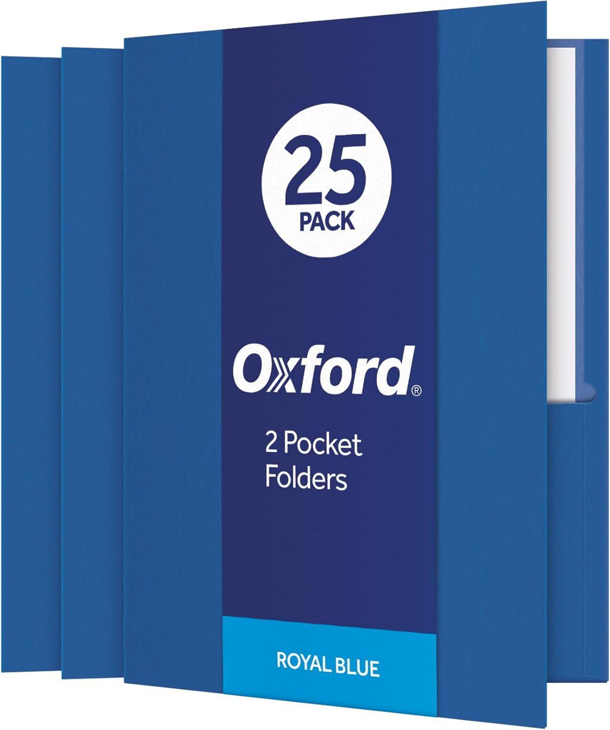 Twin-Pocket Folders, Textured Paper, Letter Size, Royal Blue, Holds 100 Sheets,