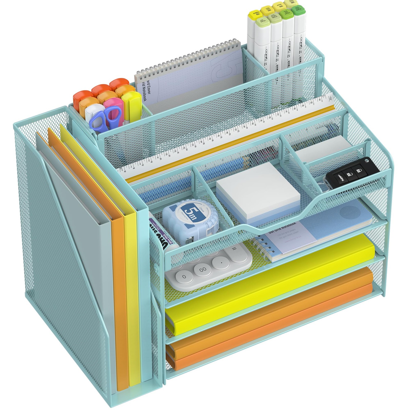 Docnest 4 Tier Mesh Desk Organizer with File Holder – Multi-Functional Paper Let