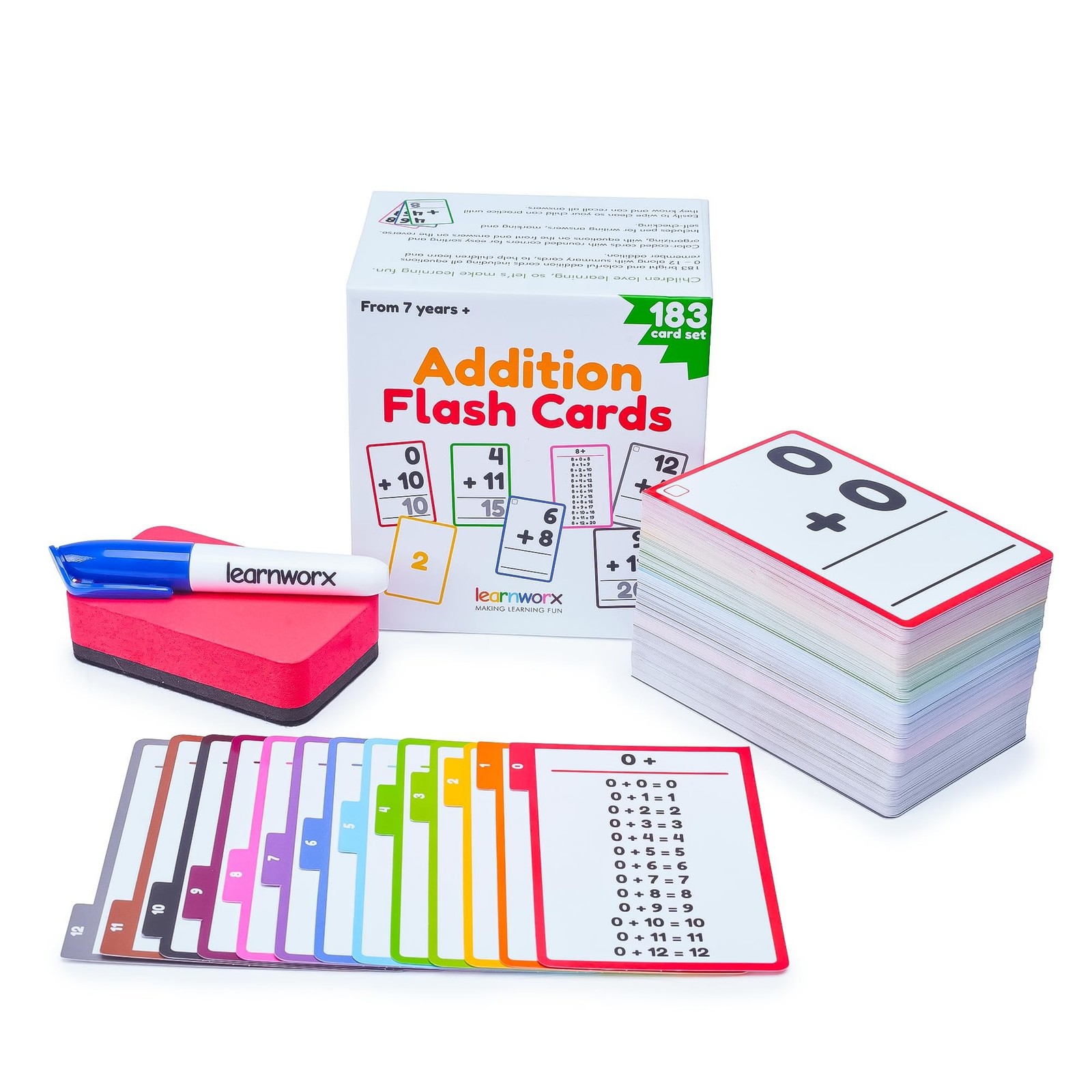 Addition Flash Cards 1st Grade | 183 Math Flash Cards for Kids Ages 4-8 | 1st...