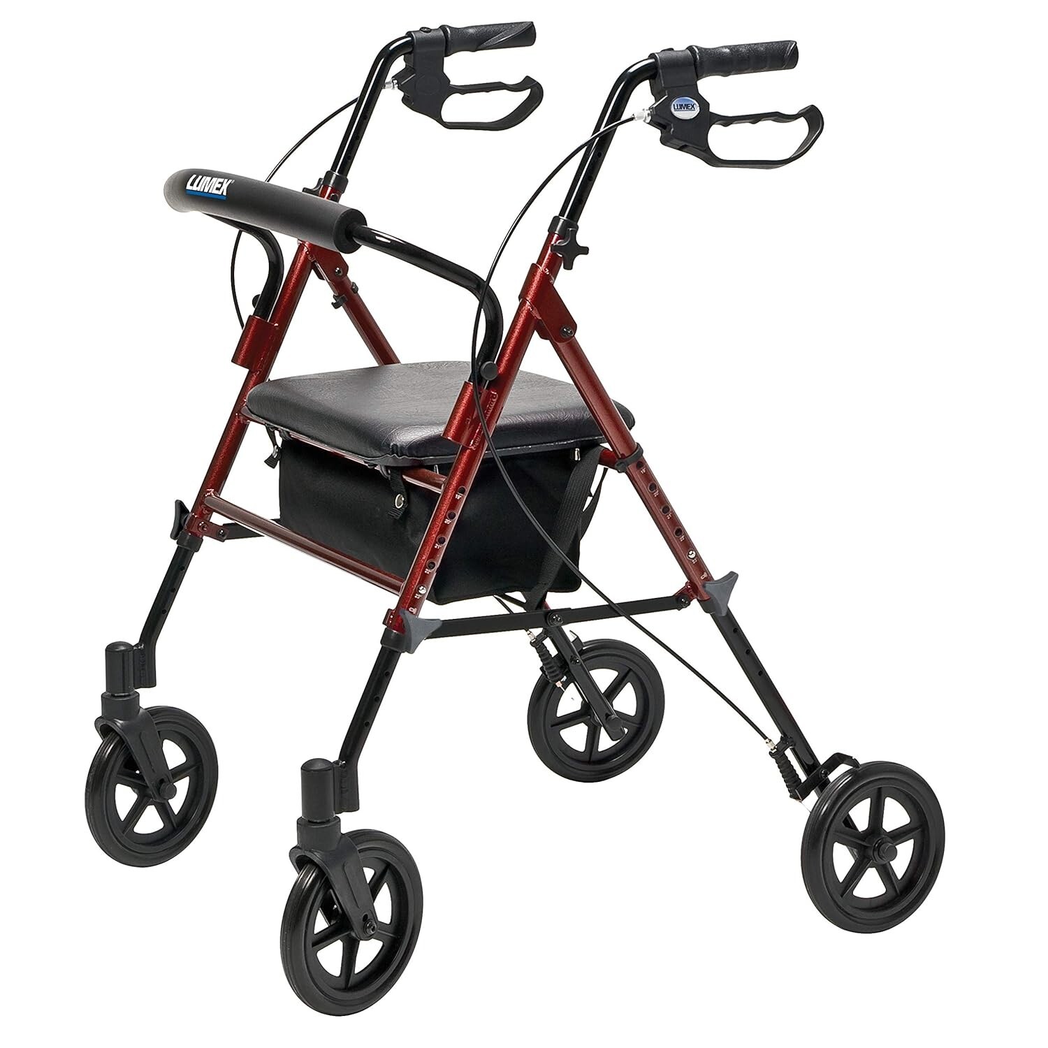 Graham-Field RJ4718R Lumex Set N' Go Adjustable Walker with Wide Seat, Burgundy