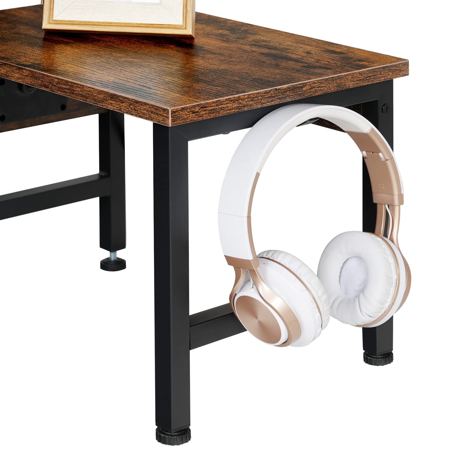 HOOBRO Printer Stand for Desk, 15.7'' x 11'x 11.2'', Rustic Brown + Black