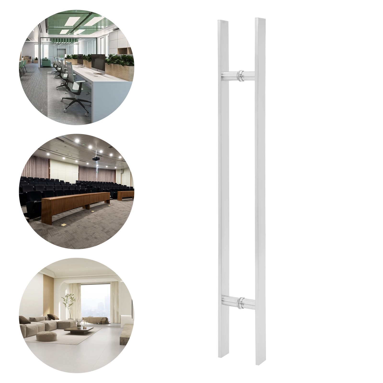 Pull Push Sliding Barn Door Handles Commercial Brushed H Shape Door Pull Handle