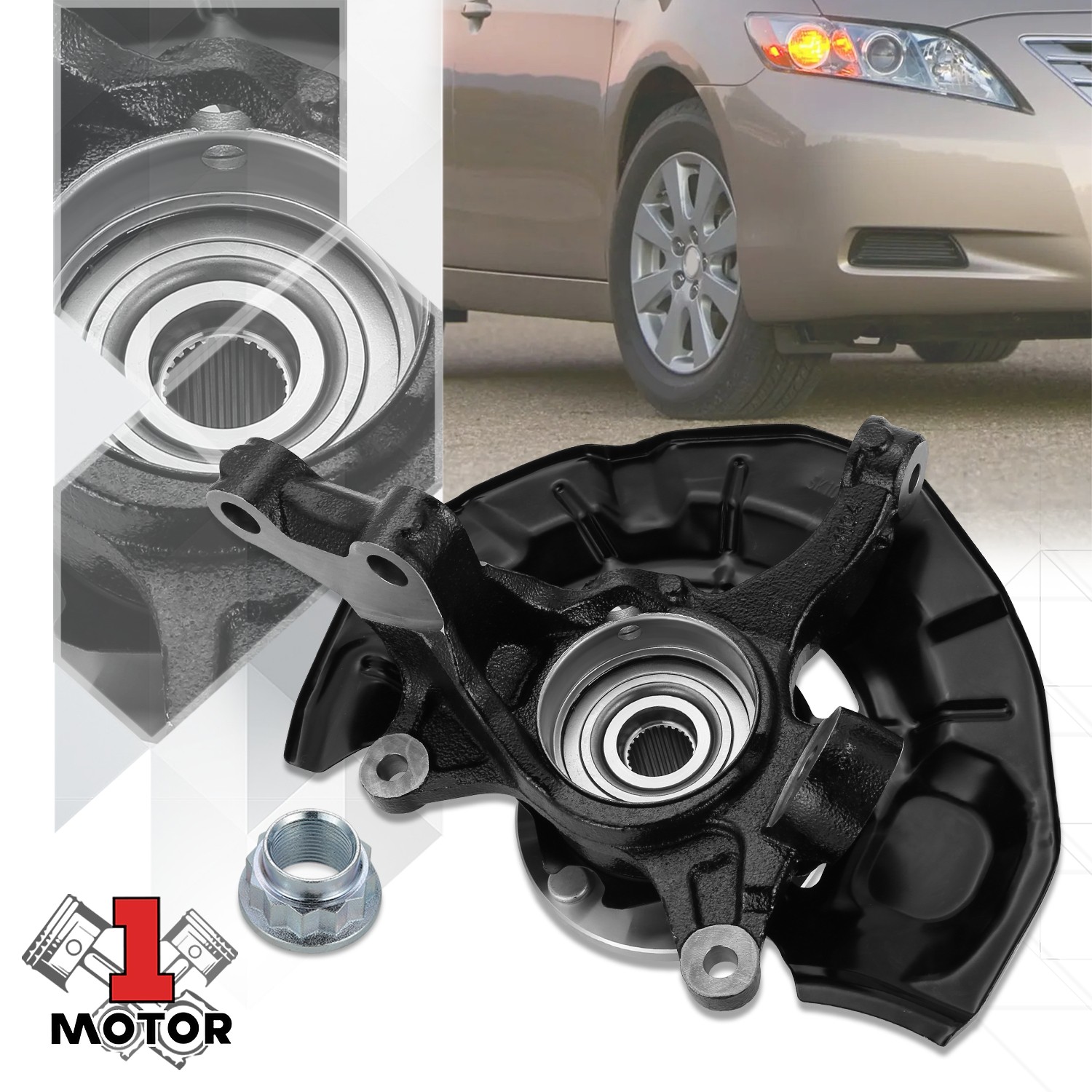 Front Right Steering Knuckle & Wheel Hub Bearing For 2007-2011 Camry Hybrid