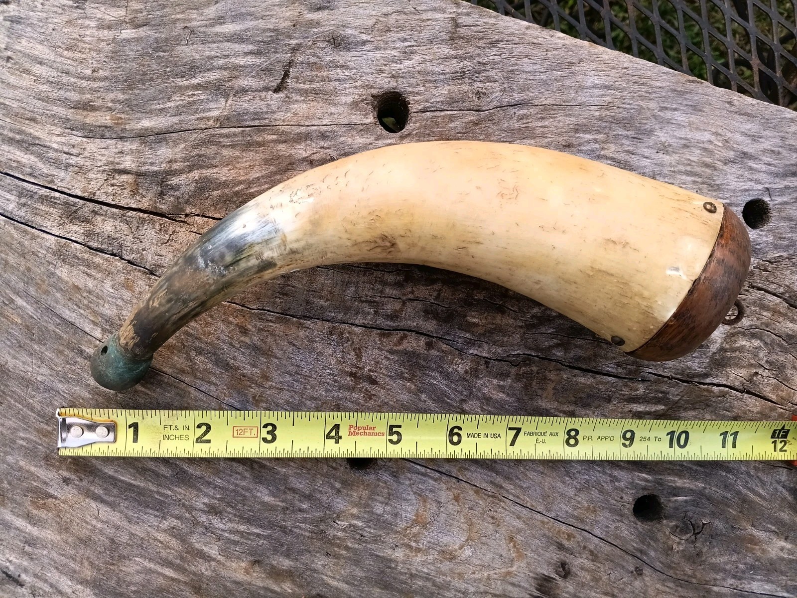 Antique 1700's 1800's Black Powder Horn Civil War Era