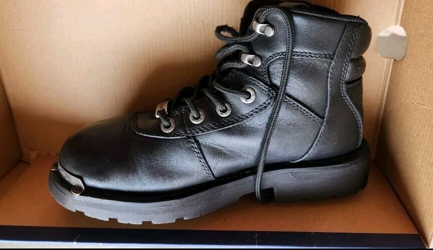 Harley Davidson D87065 Black Motorcycle Leather Boots Womens Sz. 7 -1/2