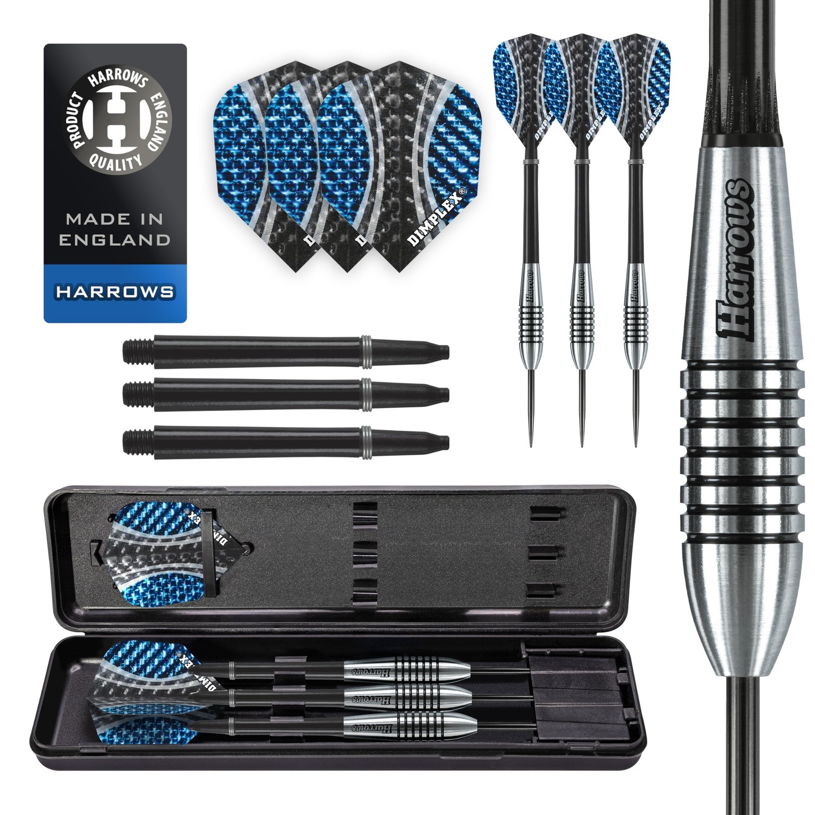 Harrows Bomber Darts, 85% Tungsten Steel Tip Darts Set 21g, 23g, 25g & 27g - ...