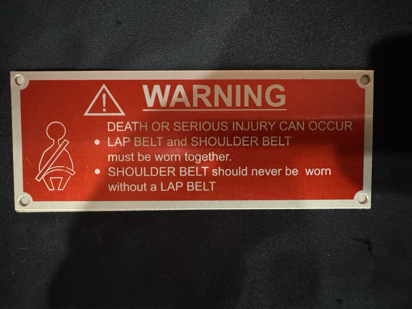HMMWV HUMVEE Military Data Plate Seatbelt M1114 M1151 M1167 M1165
