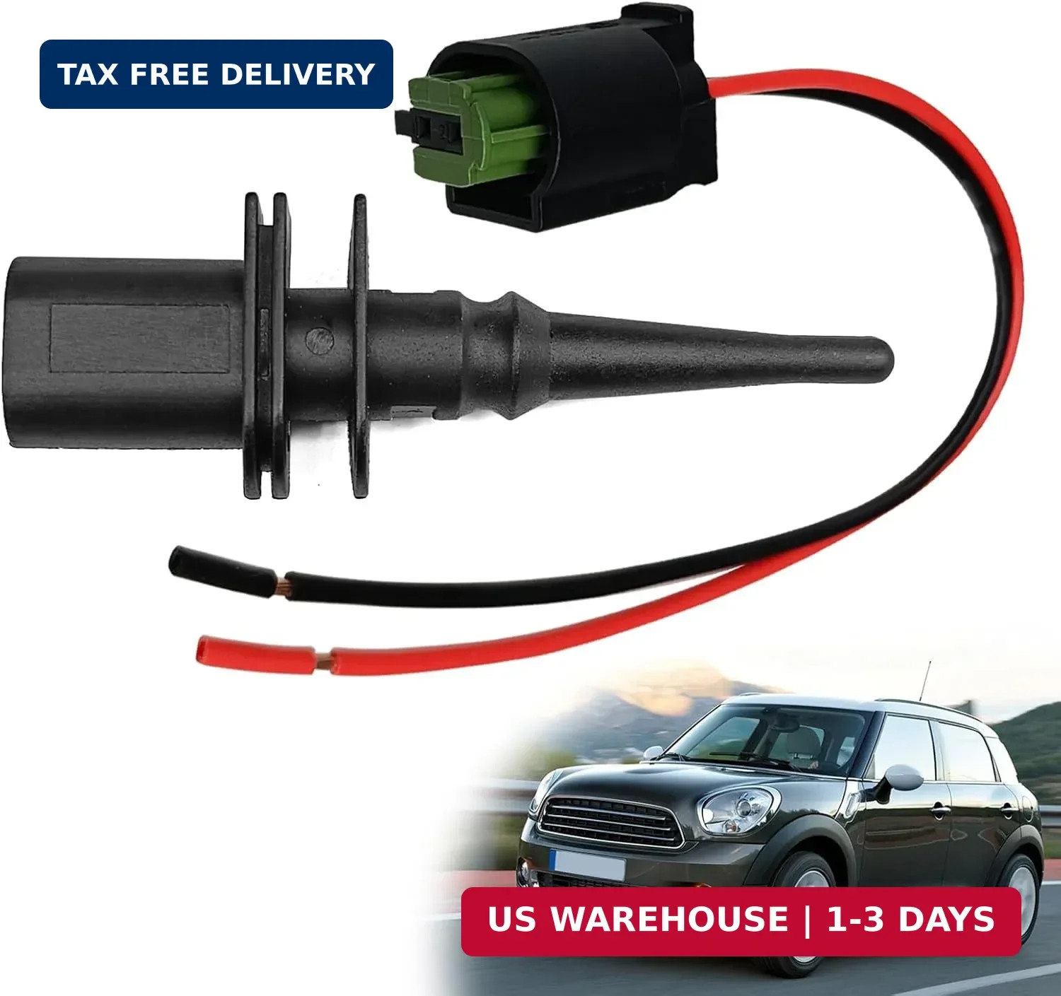 Outside Ambient Air Temperature Sensor & Connector Pigtail Plug 65816905133 Comp