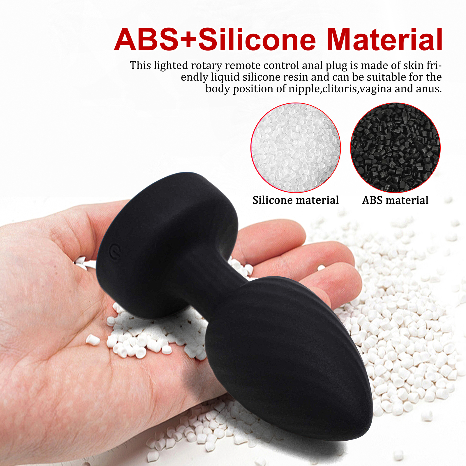 360° Rotation Vibrating Butt Plug Prostate Massager with LED Anus SexToy for Man