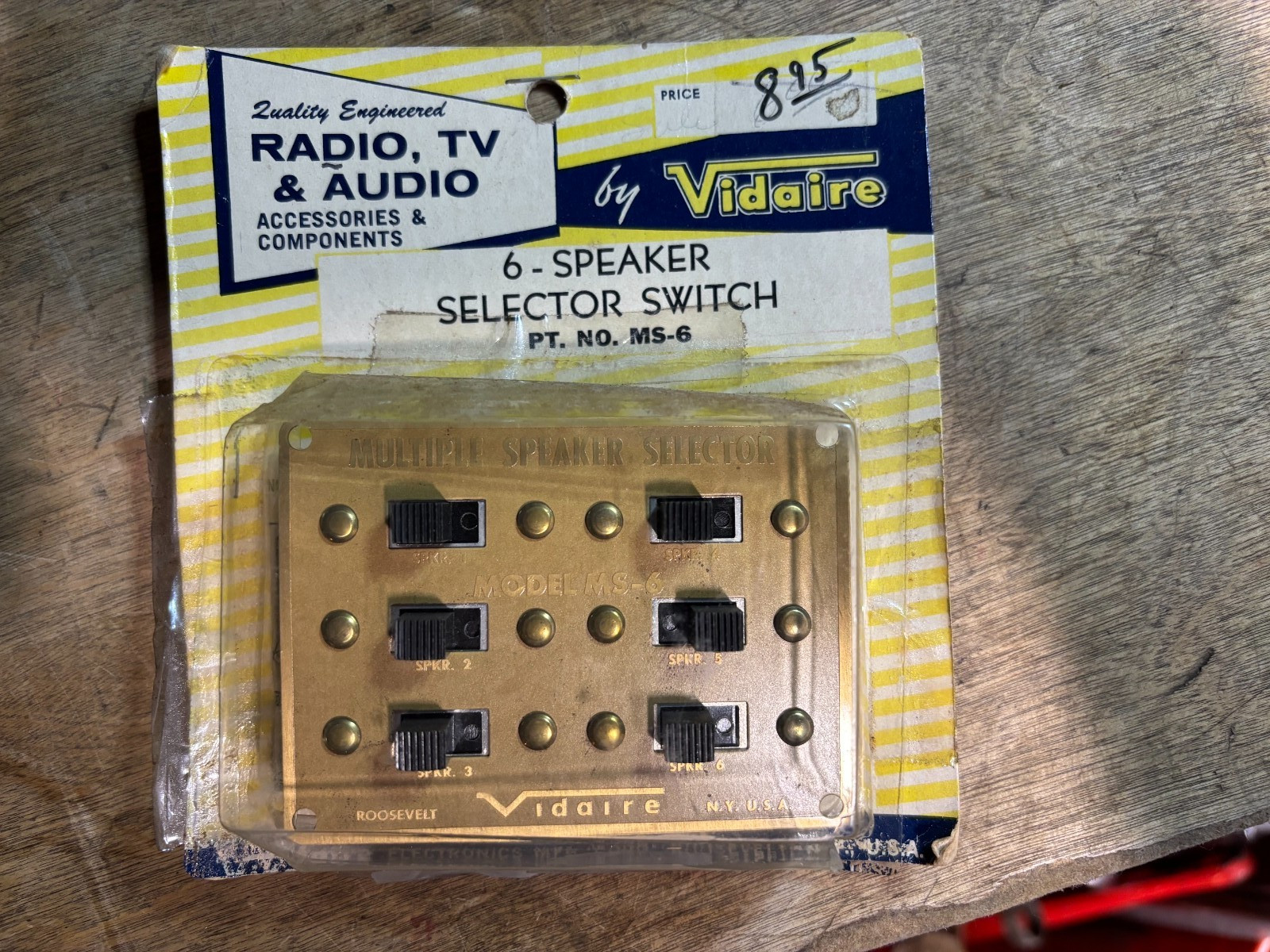 Vidaire 6 Speaker Selector Switch MS-6 USA made NOS