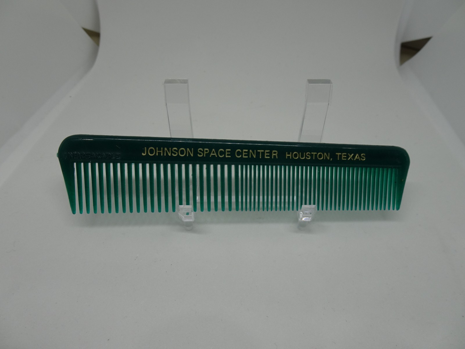 VINTAGE Johnson Space Center Houston Texas green unbreakable comb 5" ..RARE!