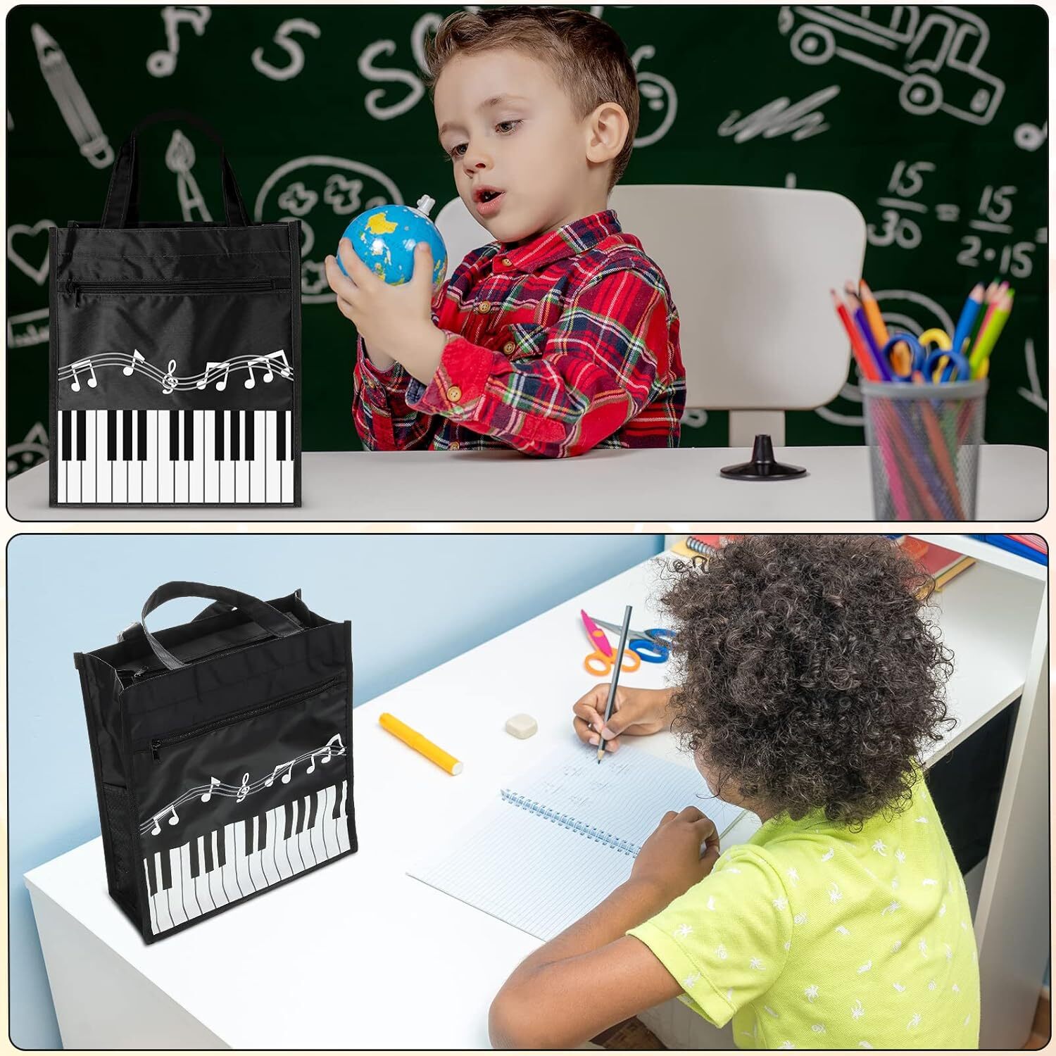 Cunno 4 Pcs Small Piano Music Bag Keys Handbag Reusable Tote Bag...