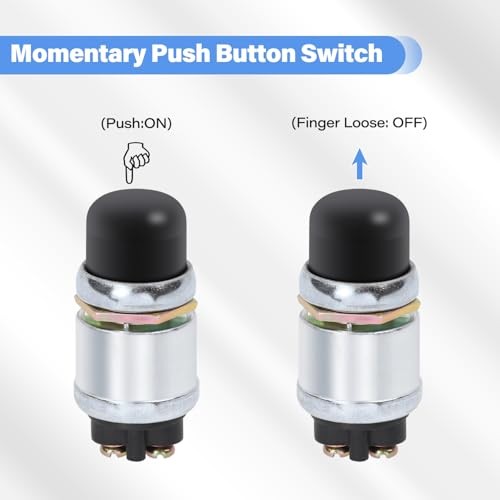 Engine Start Push Button Momentary Start Switch, 12V 50A Waterproof 2 PCS
