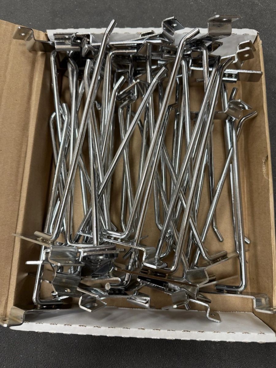 Used Chrome Hook for Slatwall 8" Retail Display Hook 25 piece