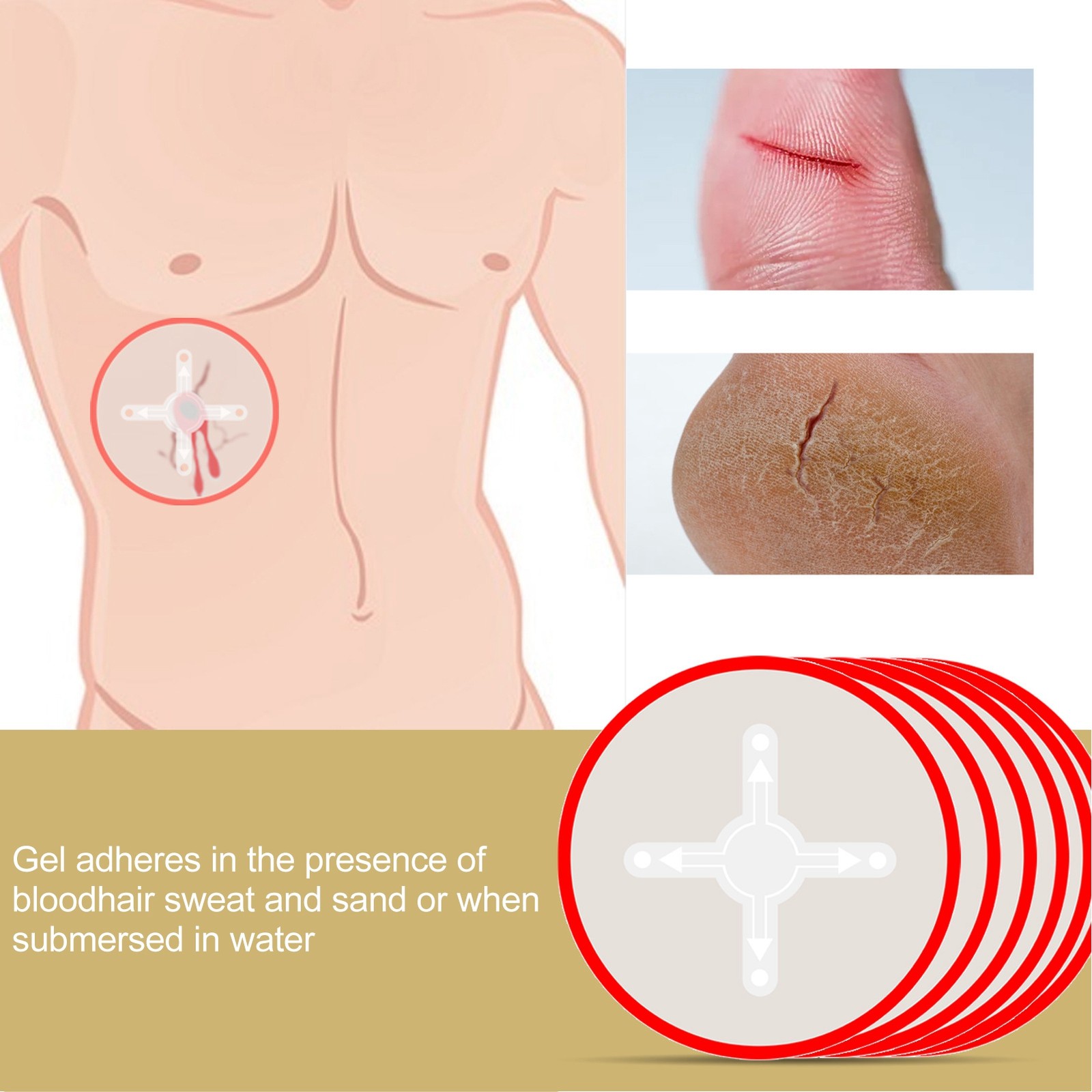12 PCS Hemostatic Patch Transparent Super Sticky Emergency Chest Seal Patch NY