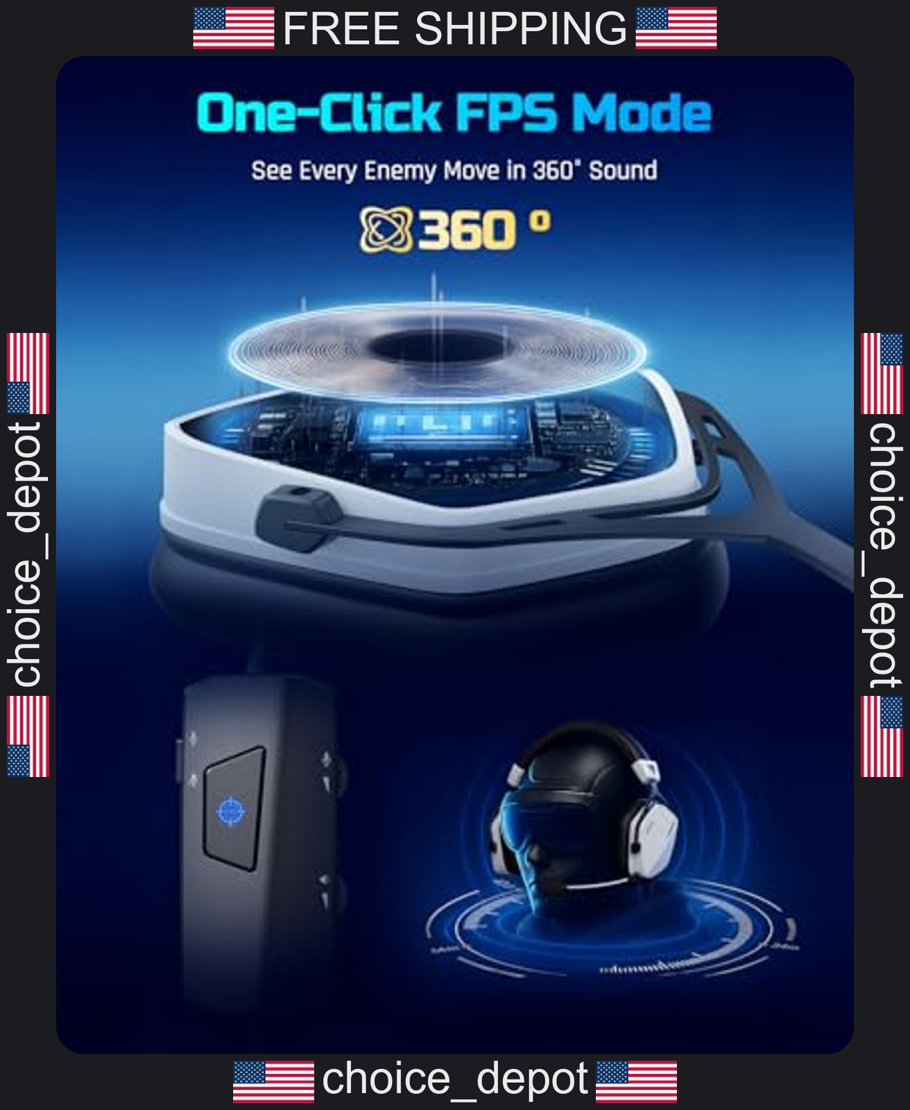 USB Gaming Headset with 50mm Drivers for PC and Consoles