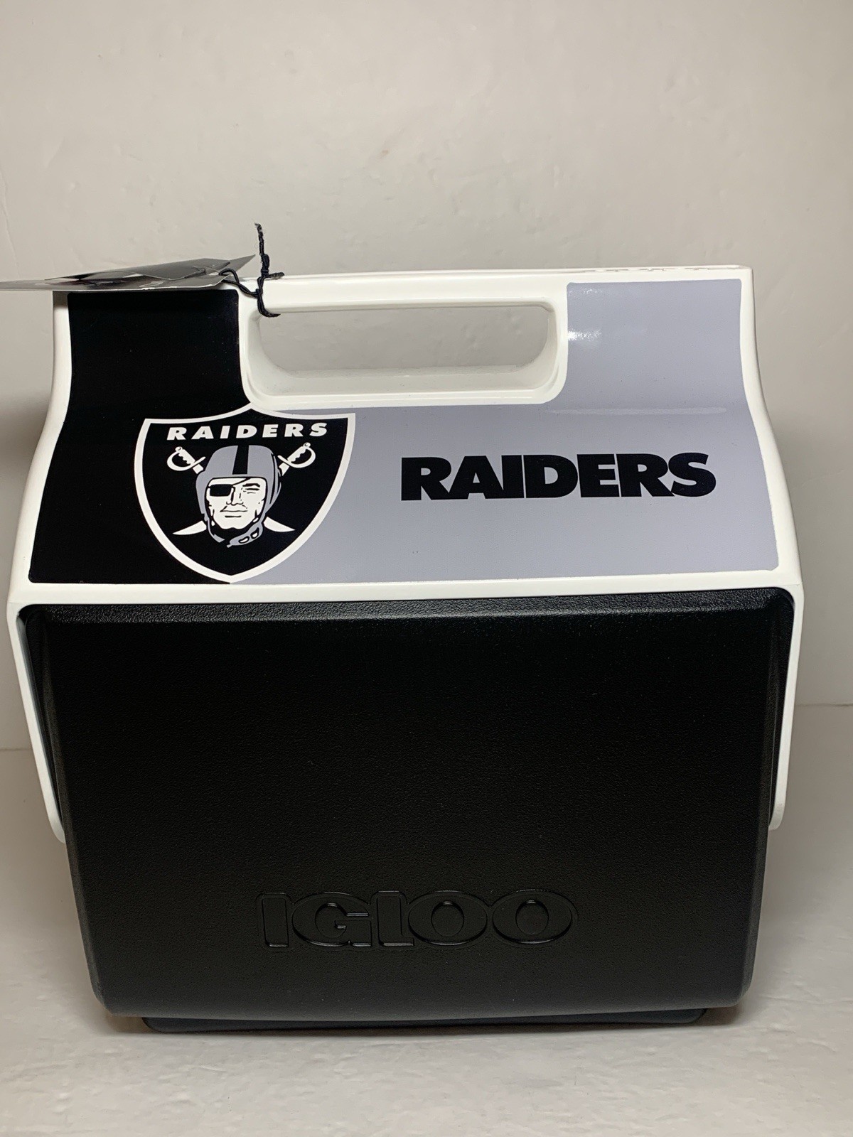 NFL Raiders Cooler Igloo 9 Cans Playmate Black Silver New