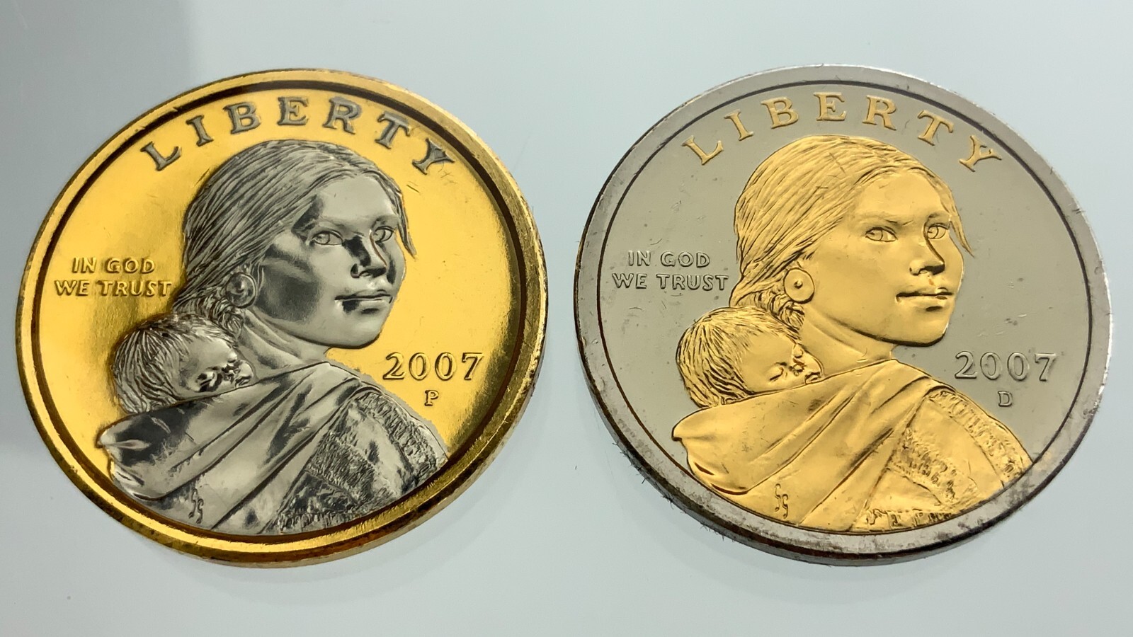 2007 Native American Dollar Platinum Gold Highlighted Sacagawea Dollar AA373