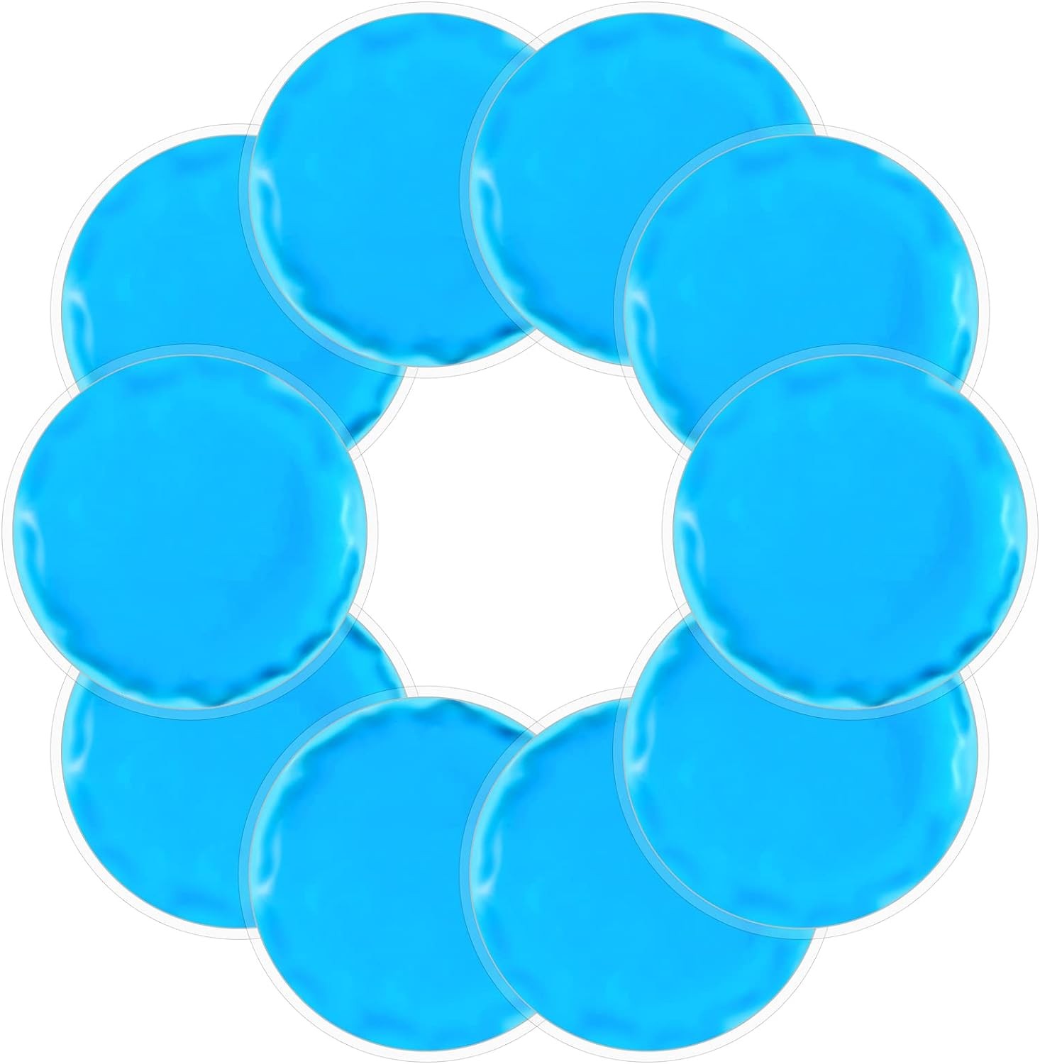 Reusable Ice Packs for Injuries, 10 Pack Round Face, 2.75 Inch