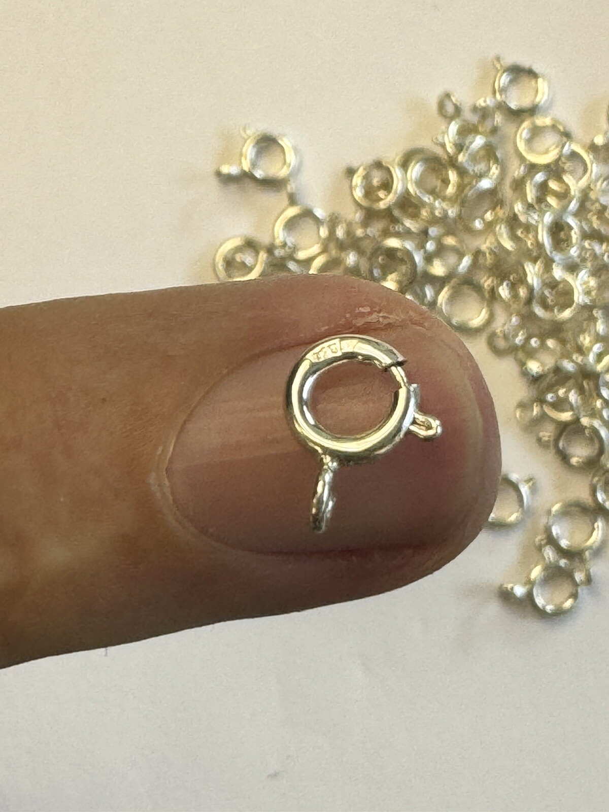 Lot Of (30) 925 Solid Sterling Silver 6mm Open Spring Ring Clasp