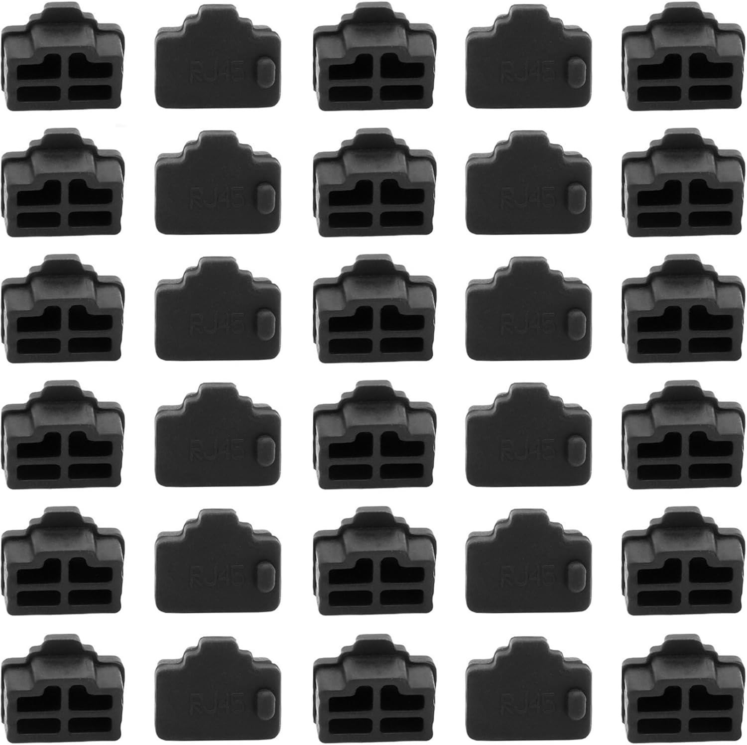30 Pcs Silicone RJ45 Ethernet Hub Port RJ45 Anti-Dust Cover Cap Protector Plugs